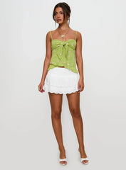 Paislie Mesh Top Sage Green