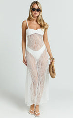 Safiya Maxi Dress - Sweetheart Lace A Line Dress With Slip in White