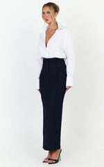 Stella Maxi Skirt - High Waisted Pencil Skirt in Navy