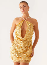 Xander Sequin Mini Dress - Gold