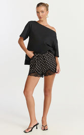 Audrey Shorts - Slip Shorts in Black Polka Dot