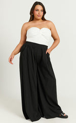 Tamara Pants - High Elasticated Waist Wide Leg Pants in Black