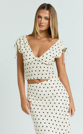Elise Top - Gather Bust and Shoulder Strap Top in White