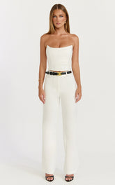 Pietra Pants - Straight Leg Pants in White