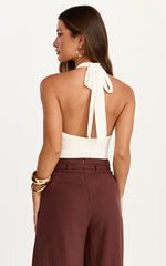 Ricki Bodysuit - Plunge T Bar Front Bodysuit in White