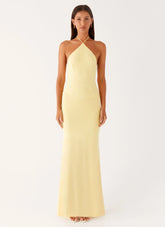 Fiesta Halter Maxi Dress - Sunny Yellow
