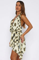 Time Of My Life Halter Mini Dress Gilded Touch