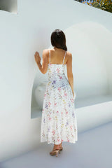 Luminous Field Floral Maxi Dress White