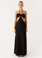 Sweetheart Cut Out Maxi Dress - Black