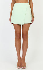 Robyn Mini Skirt - Wrap Tie Front Skirt in Sage