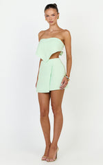 Robyn Mini Skirt - Wrap Tie Front Skirt in Sage