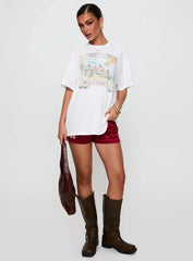 Love From Tuscany Oversized Graphic Top White