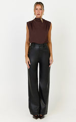 Arianae Top - High Neck Top in Brown