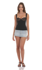 Lace Bust Top in Black