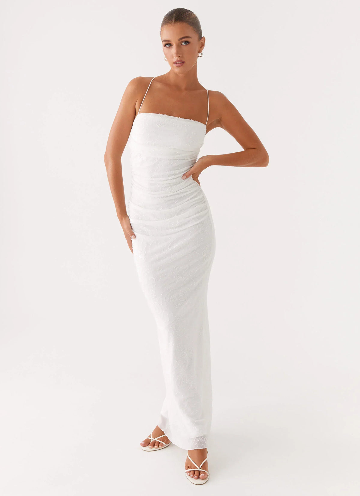 Paxton Beaded Maxi Dress - White