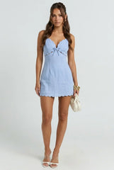 Lunch at Fashion Island Scallop Mini Dress