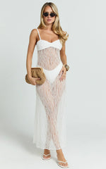 Safiya Maxi Dress - Sweetheart Lace A Line Dress With Slip in White