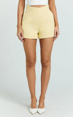 Harvey Shorts - High Waisted Tailored Shorts in Lemon