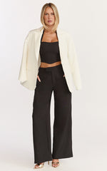 Karina Pants - High Waist Wide Leg Pants in Black