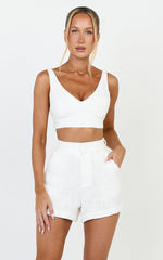 Melbourne Two Piece Set - Twill Two Piece Short Set in White