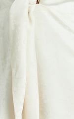Paola Mini Dress - Tie Front Collared Skirt Dress in Off White