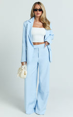 Selena Blazer - Oversized Single Breasted Blazer in Baby Blue