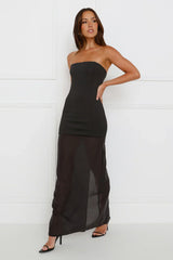 Chloe Sheer Maxi Dress Black